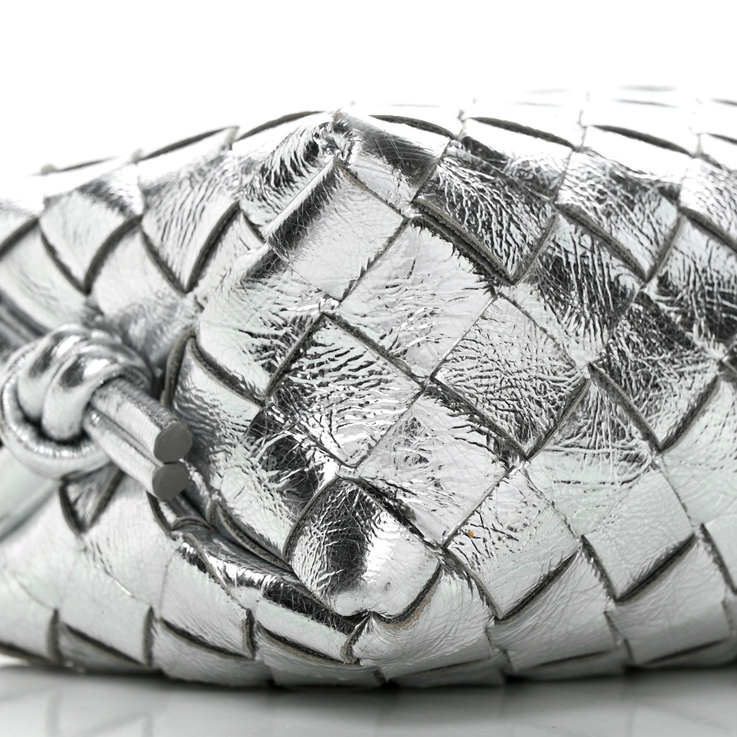 Bottega Veneta Metallic Nappa Intrecciato Mini Looping Crossbody Silver 16 of 19