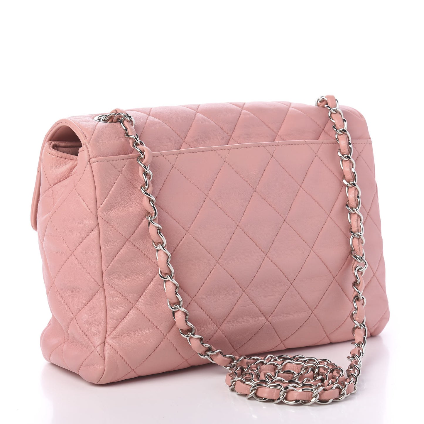 Lambskin Quilted Small Single Flap Pink