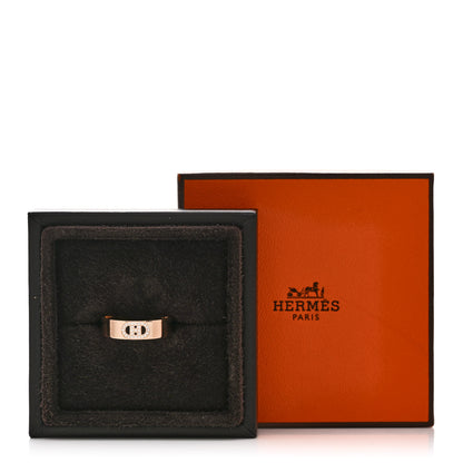 Hermes 18K Rose Gold Diamond PM H D'Ancre Ring 59 8.75 5 of 5