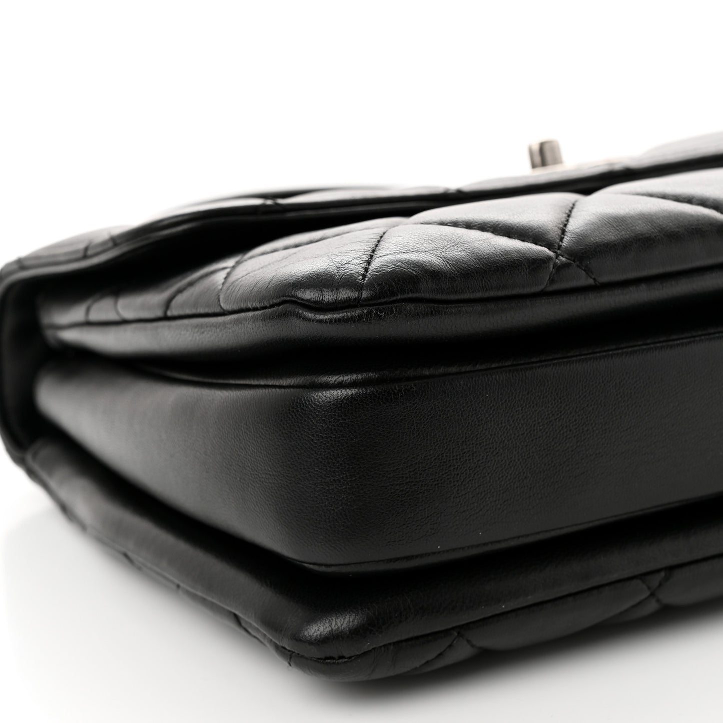 Lambskin Quilted Small Trendy CC Dual Handle Flap Bag Black