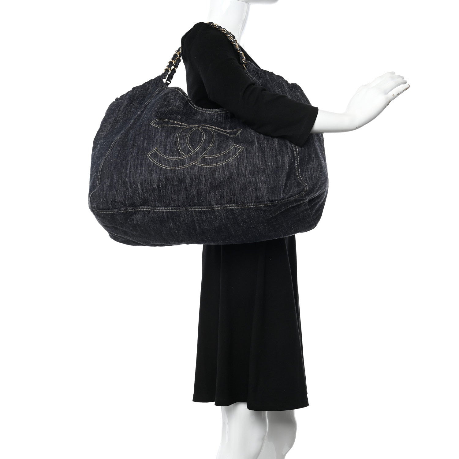Chanel Denim XL Coco Cabas Tote Blue 2 of 15