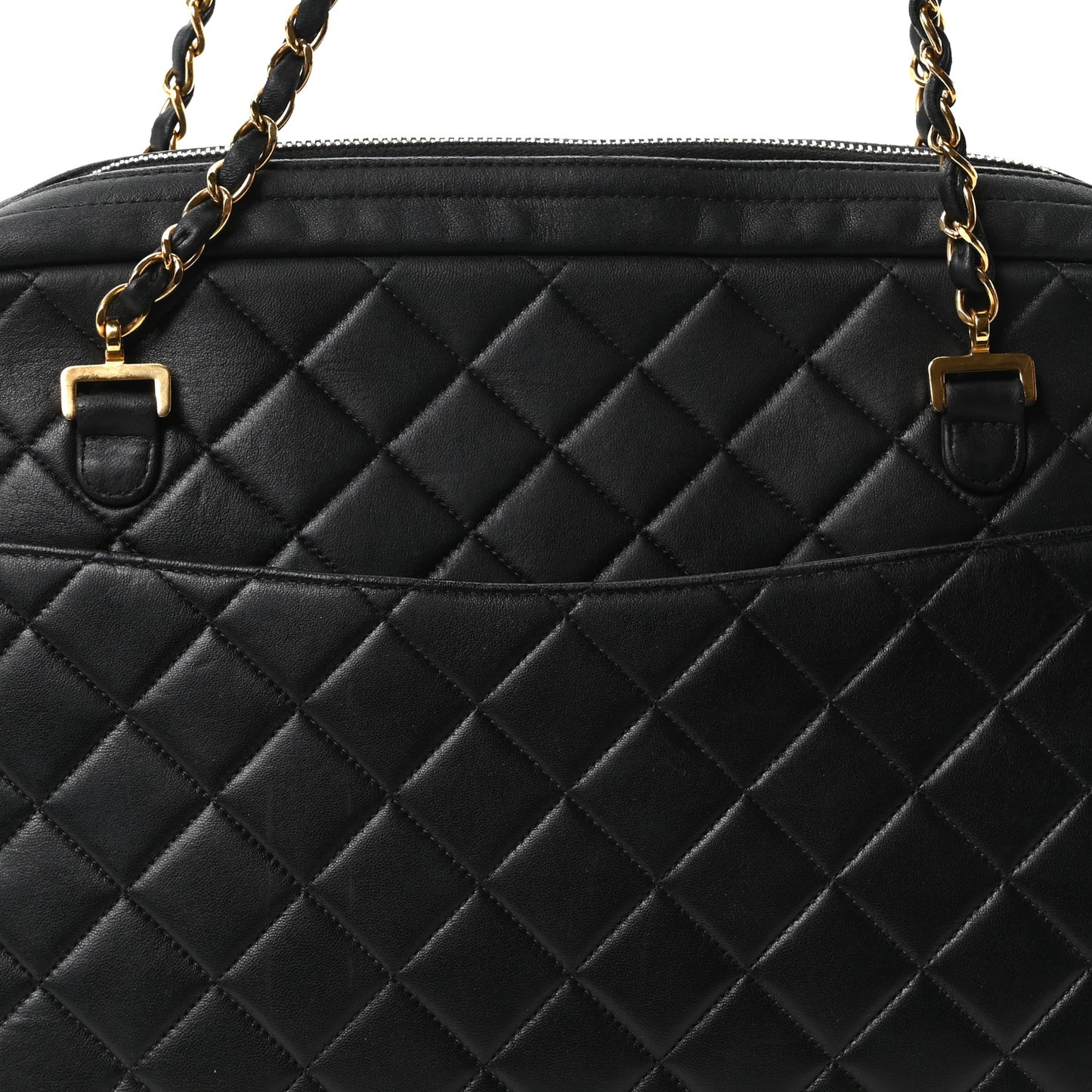 Lambskin Quilted Camera Case Black
