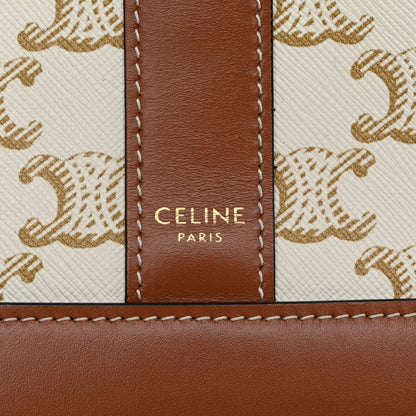 Celine Triomphe Canvas Calfskin Small Bucket Bag White 6 of 9