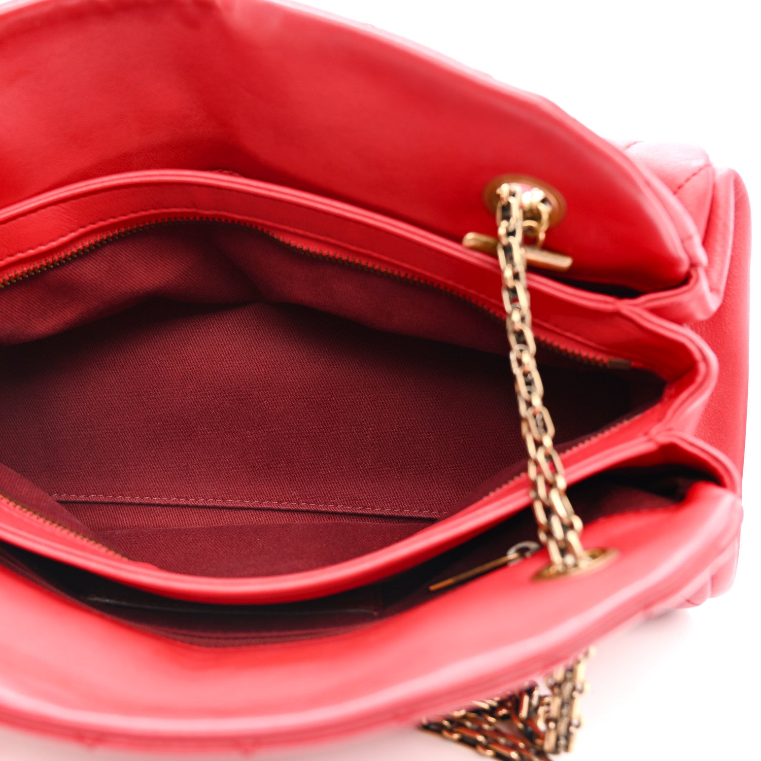 Chanel Calfskin Quilted Medium Just Mademoiselle Bowling Bag Red 6 of 12