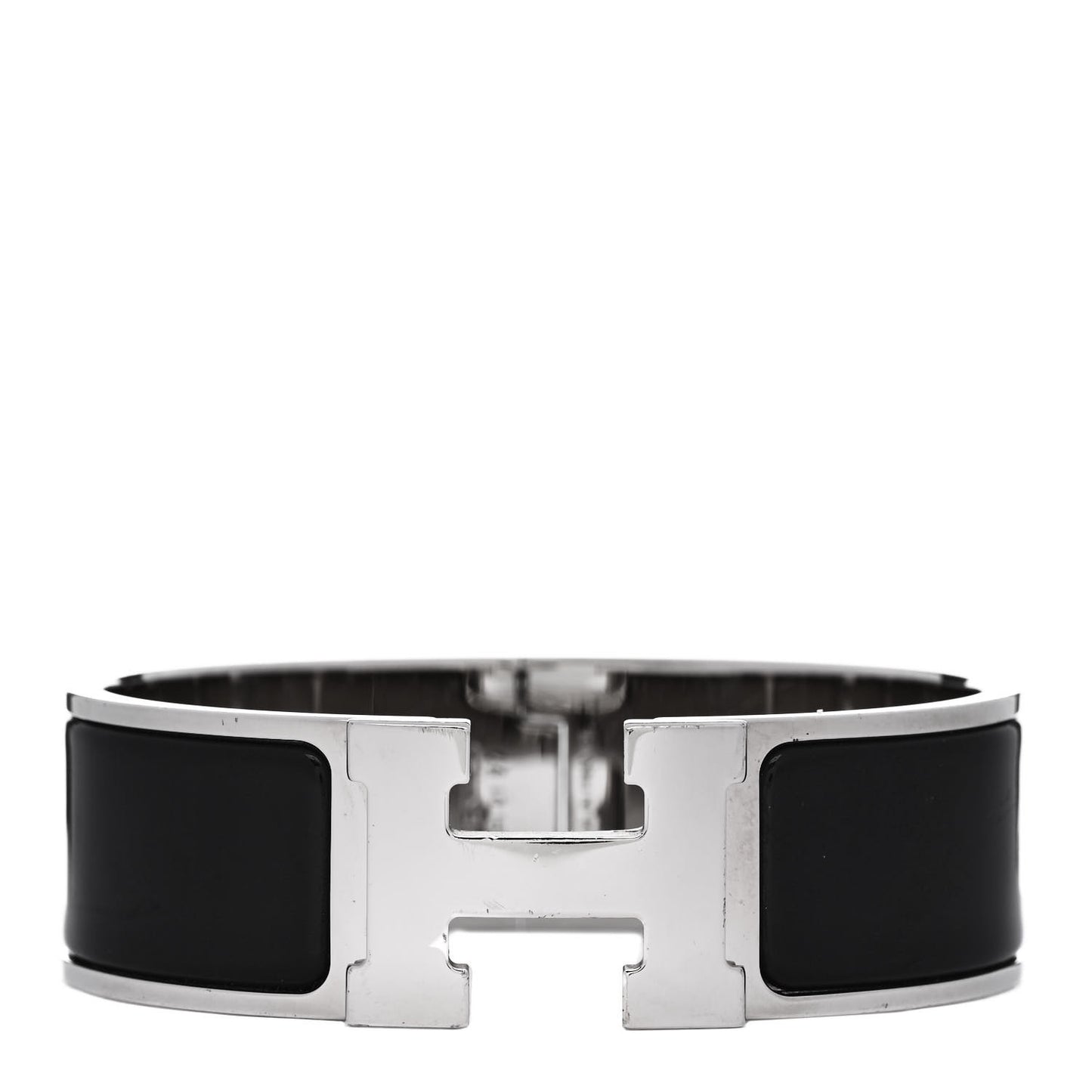Enamel Wide Clic Clac H Bracelet GM Black