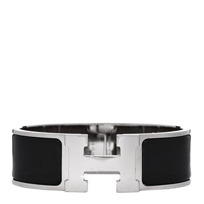 Hermes Enamel Wide Clic Clac H Bracelet GM Black 1 of 5
