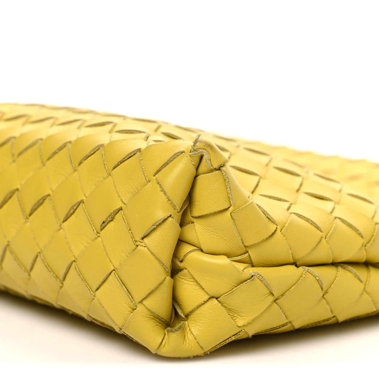 Nappa Intrecciato Fold Clutch Lemon