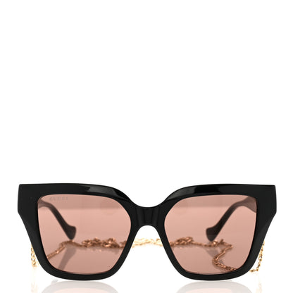 Gucci Acetate Square Frame Chain Sunglasses GG1023S Black 2 of 8