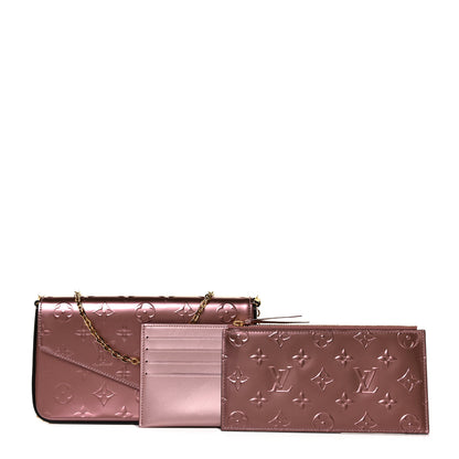 Louis Vuitton Vernis Pochette Felicie Chain Wallet Metallic Pale Pink 1 of 9