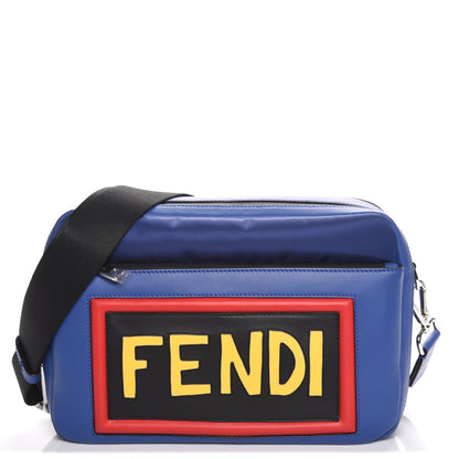 Fendi Nylon Vitello Century Vocabulary Camera Bag Blue Cobalto Blue Neon Sunflower 1 of 7