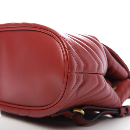 Gucci Calfskin Matelasse GG Marmont Flap Backpack Hibiscus Red 6 of 9