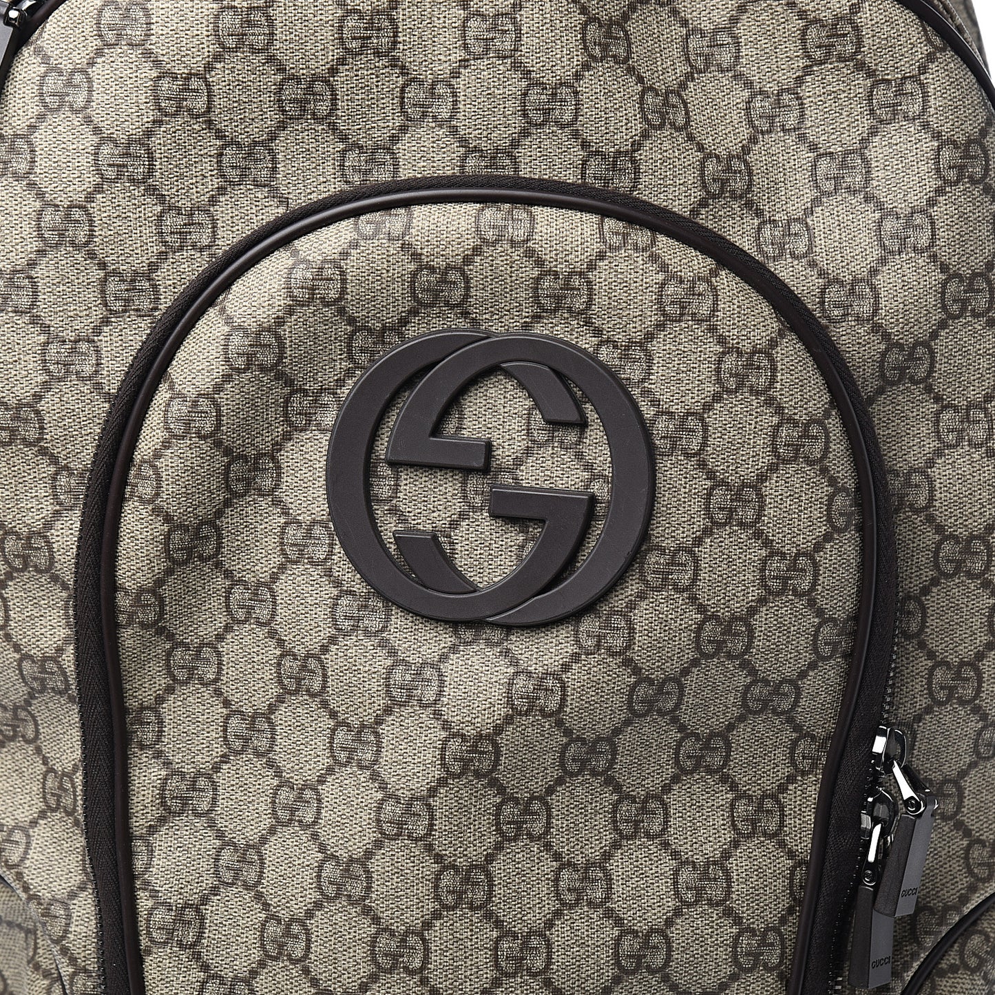 GG Plus Monogram Interlocking G Medium Backpack Dark Brown