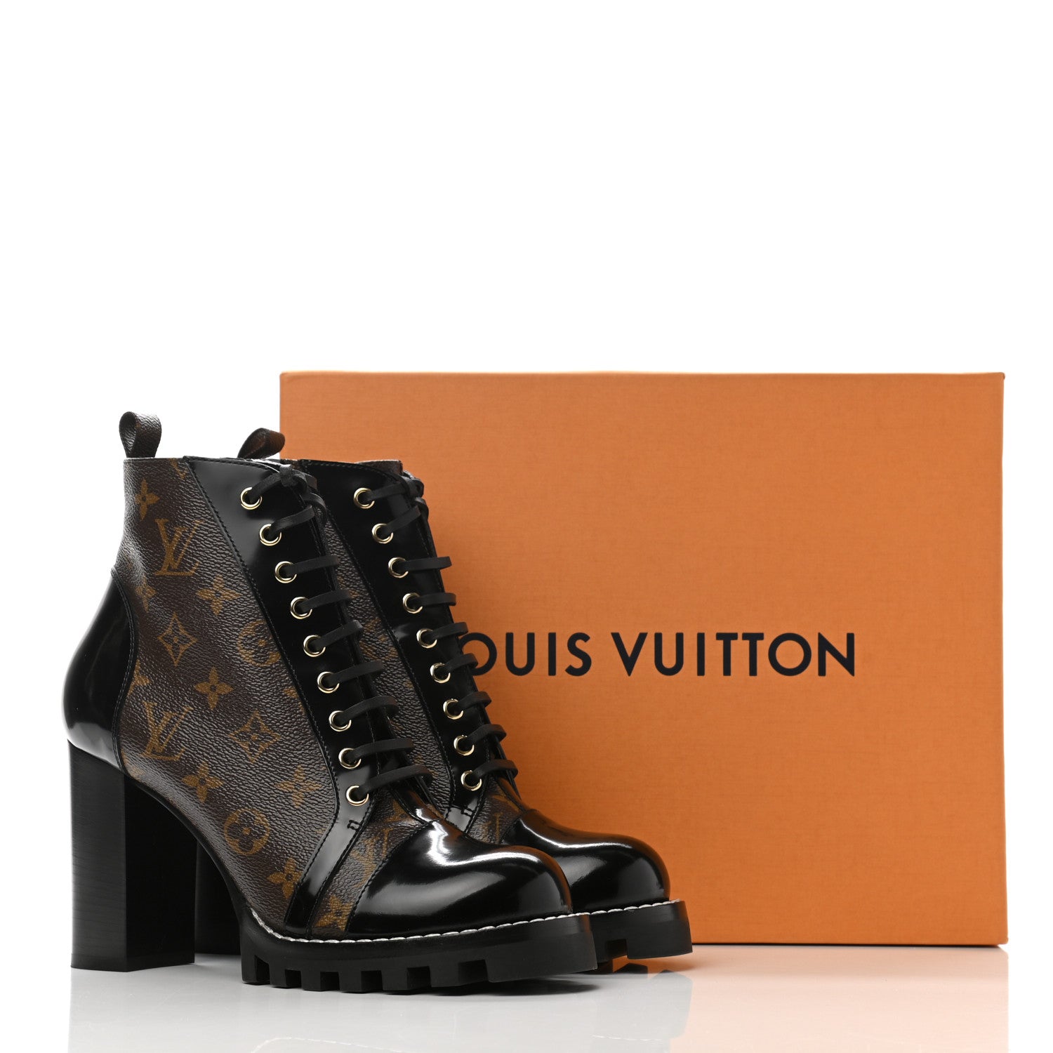 Louis Vuitton Patent Calfskin Monogram Star Trail Ankle Boots 41 Black 9 of 9