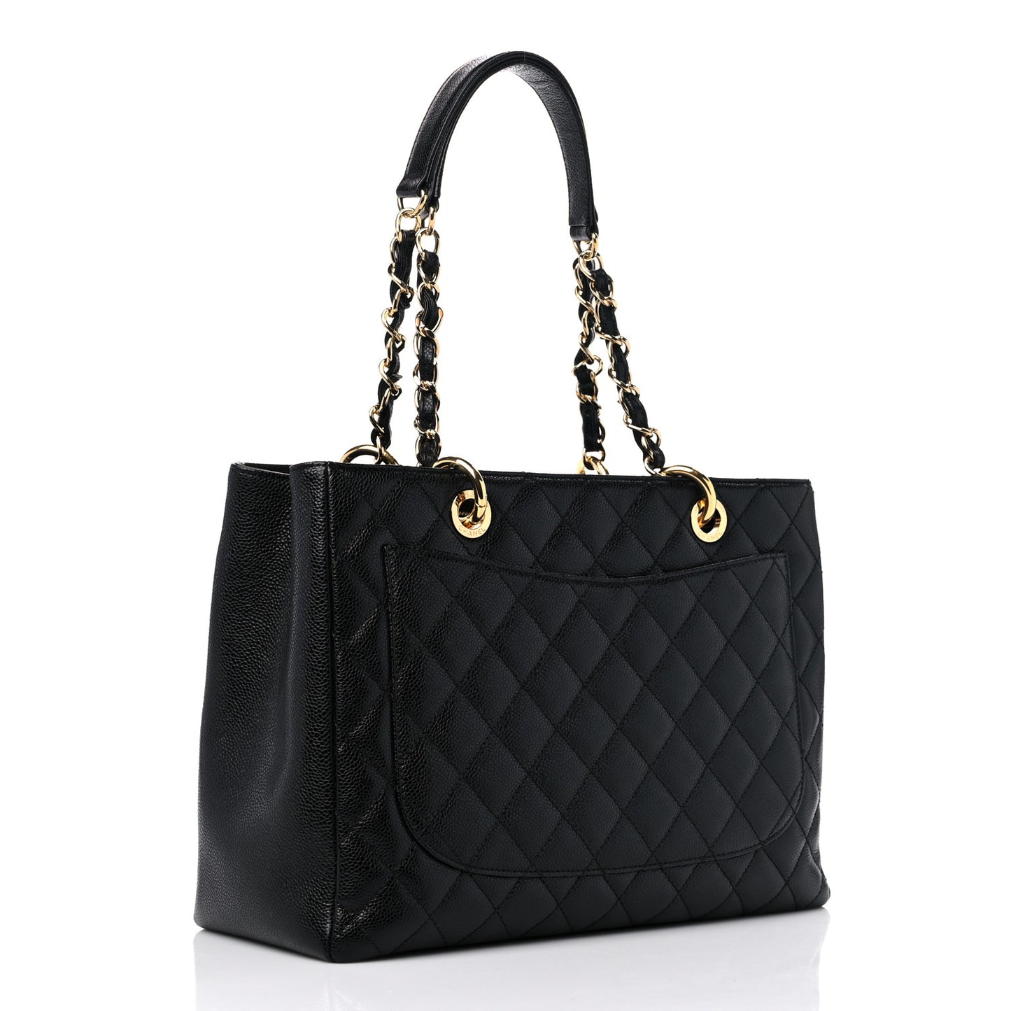 Caviar Quilted Grand Shopping Tote GST Black