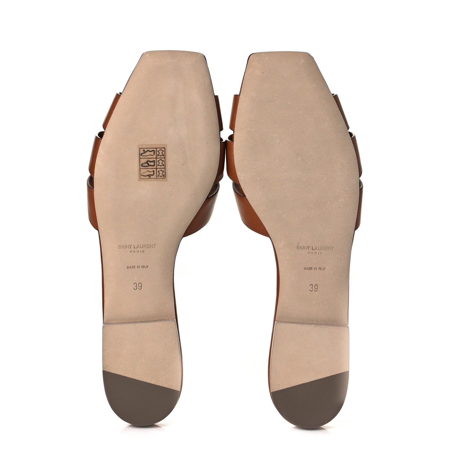 Calfskin Tribute 05 Slide Sandals 39 Amber