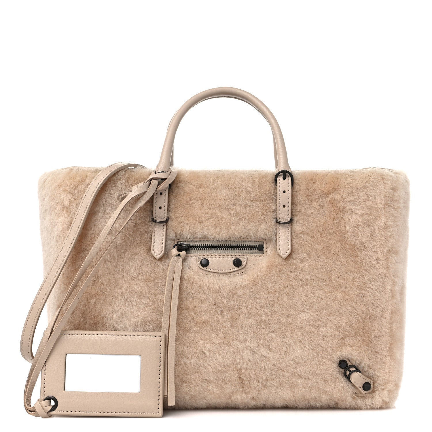 Balenciaga Merino Wool Papier A6 Zip Around Tote Beige Tapioca 1 of 9