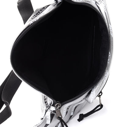 Balenciaga Metallic Calfskin Losange Monogram Explorer Belt Bag Silver Black White 4 of 9