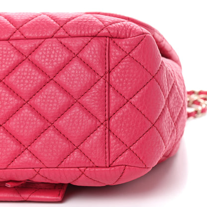 Chanel Calfskin Quilted Small XXL Travel Flap Bag Dark Pink 7 of 9