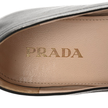 Prada Nappa Logo Bow Ballerina Flats 37.5 Black 8 of 11