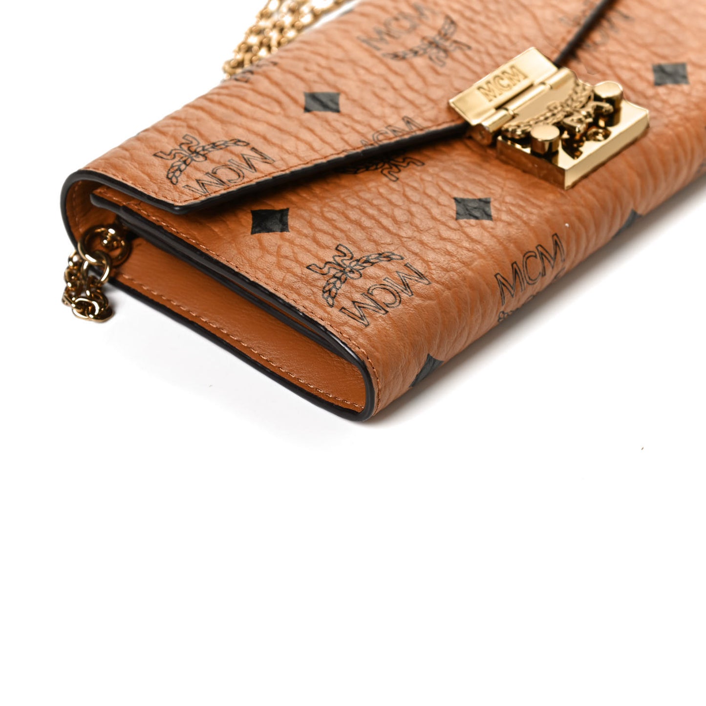 Visetos Large Patricia Wallet On Chain Cognac