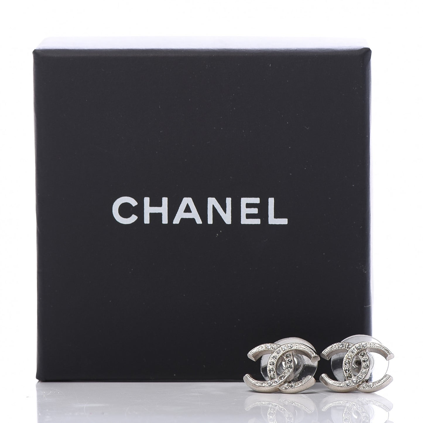 Crystal CC Earrings Silver