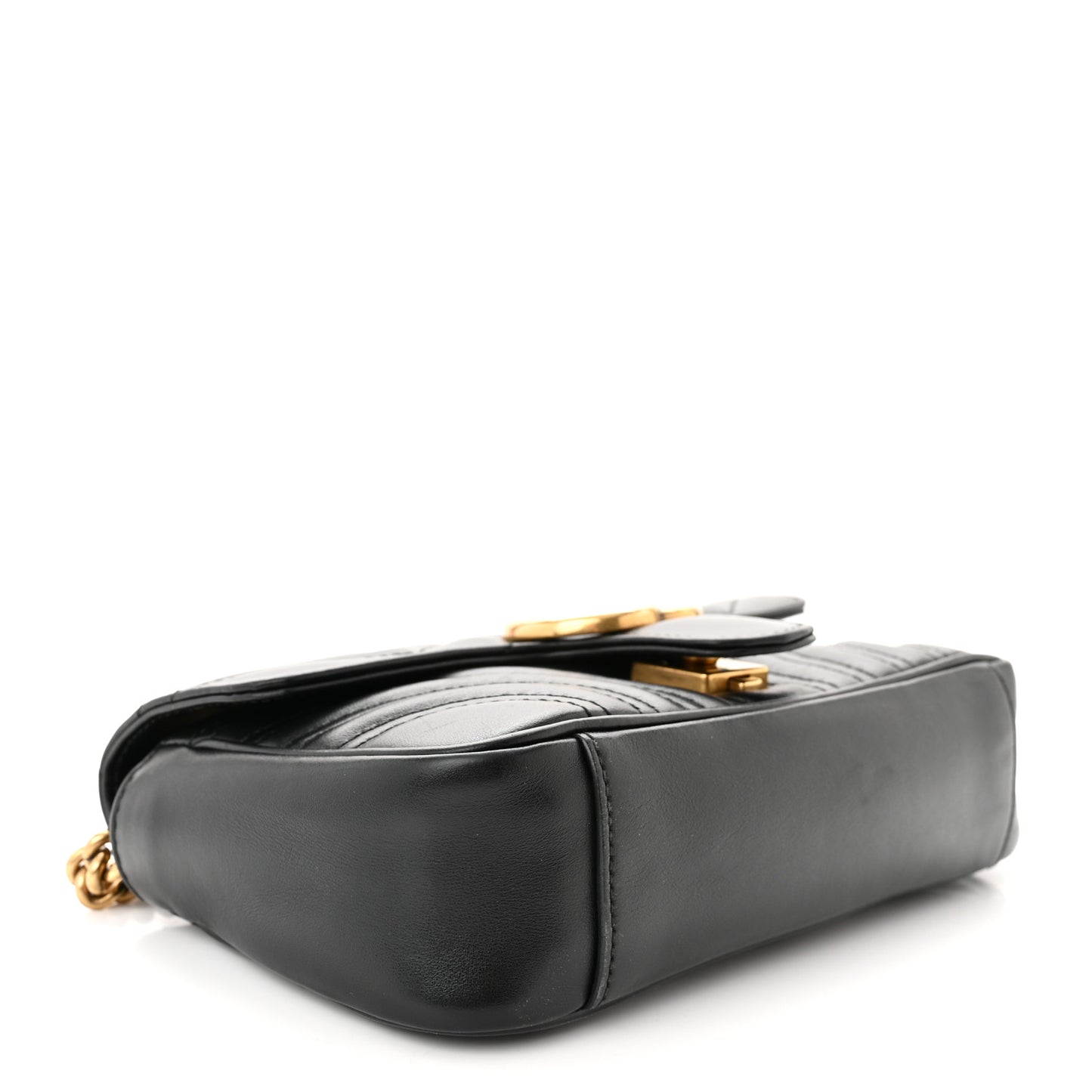 Calfskin Matelasse Mini GG Marmont Shoulder Bag Black