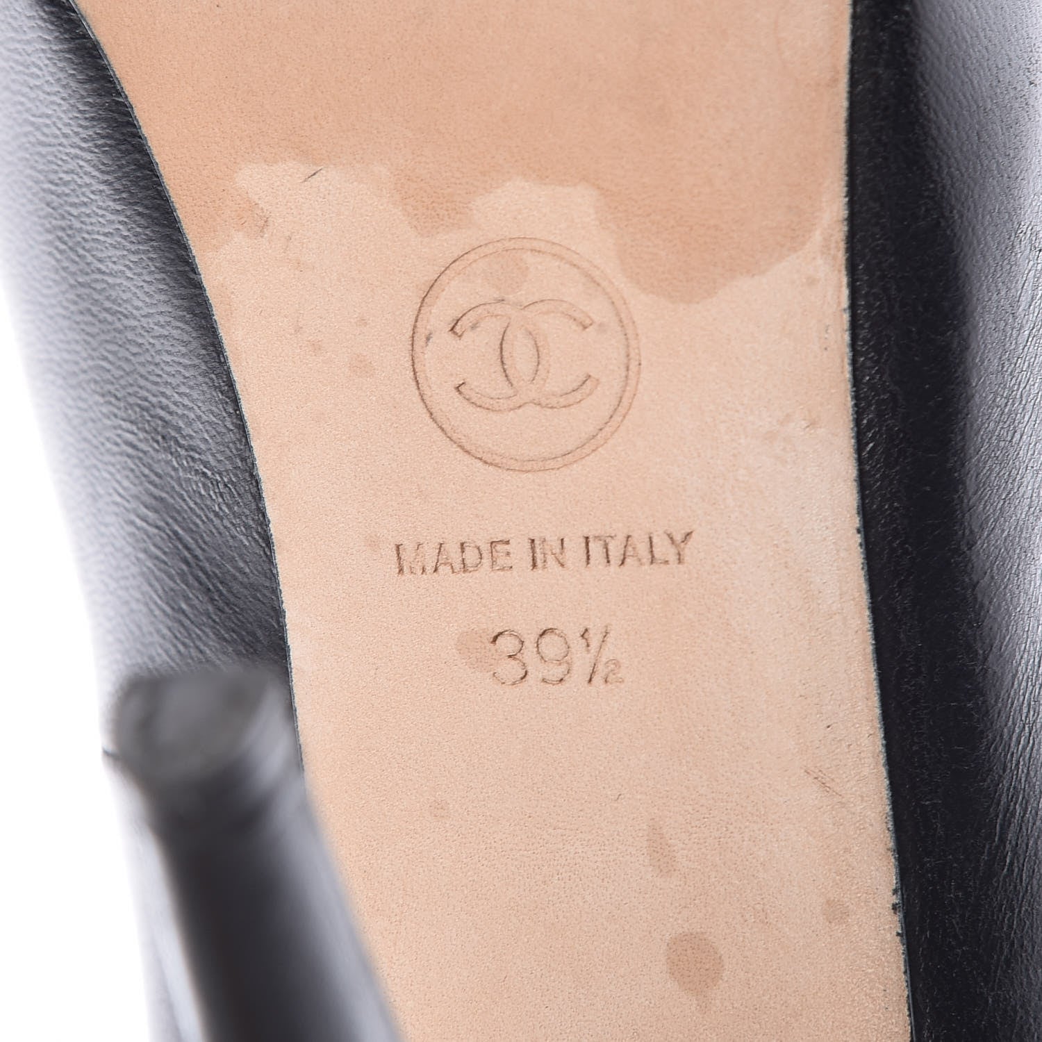 Chanel Lambskin Patent Cap Toe CC Pumps 39.5 Black 7 of 14