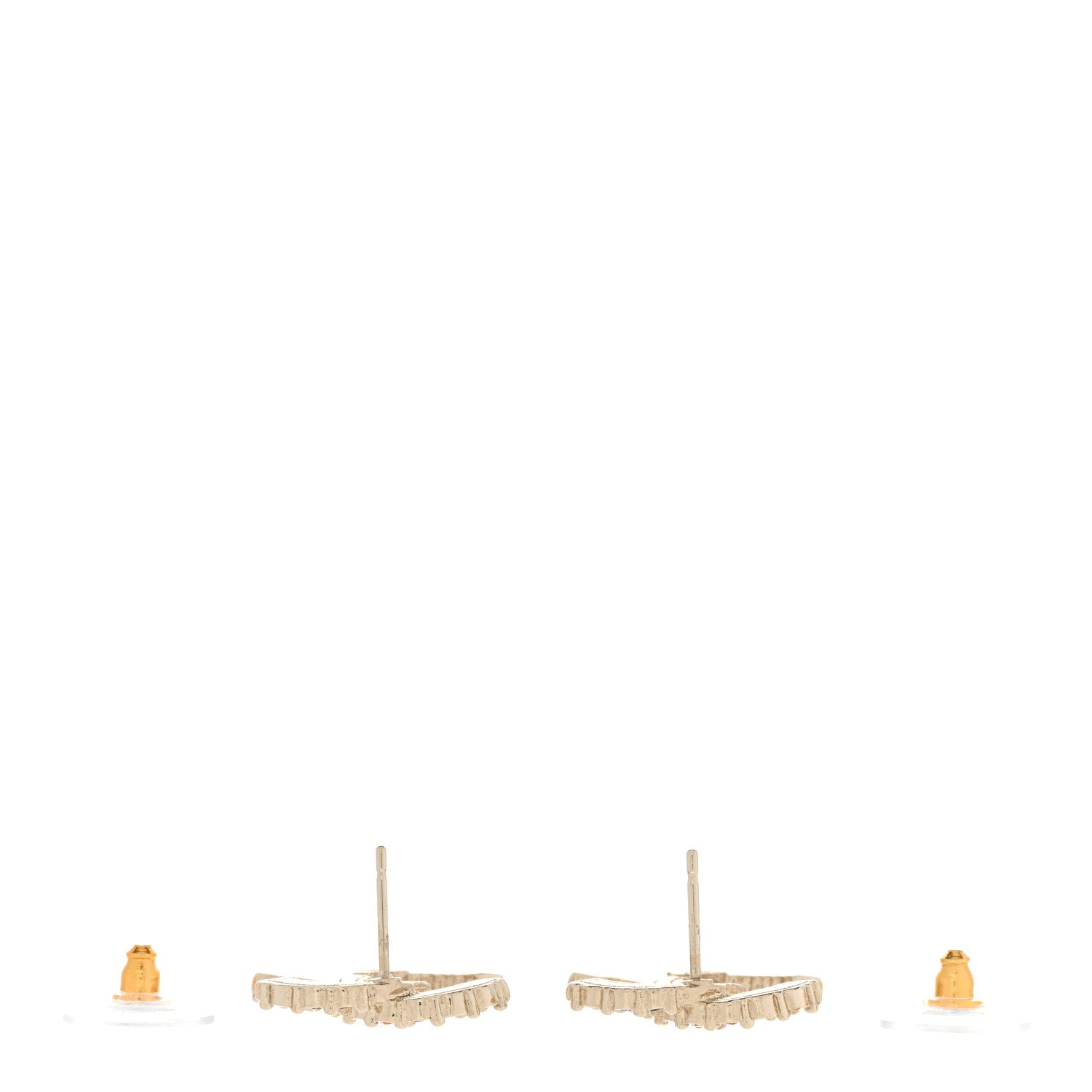 Chanel Crystal Over The Rainbow CC Earrings Gold Multicolor 3 of 5