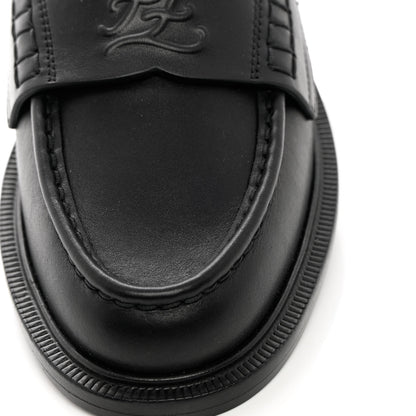 Fendi Calfskin Karligraphy Loafers 37 Black 8 of 13