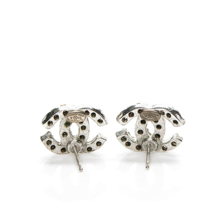 Chanel Crystal Mini Timeless CC Earrings Silver 3 of 4