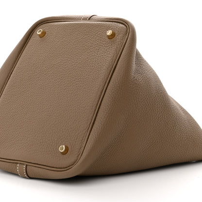 Hermes Taurillon Clemence Picotin Lock 22 MM Etoupe 10 of 11