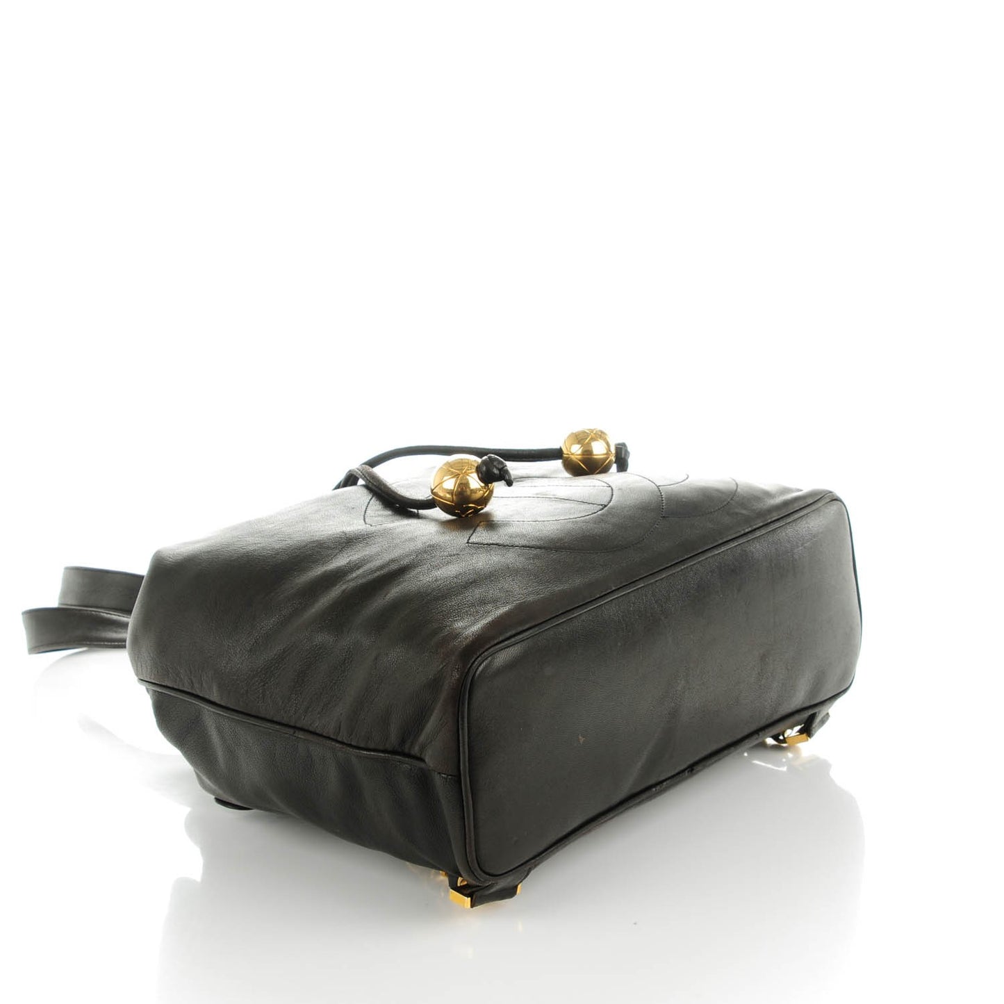 Lambskin CC Drawstring Backpack Black