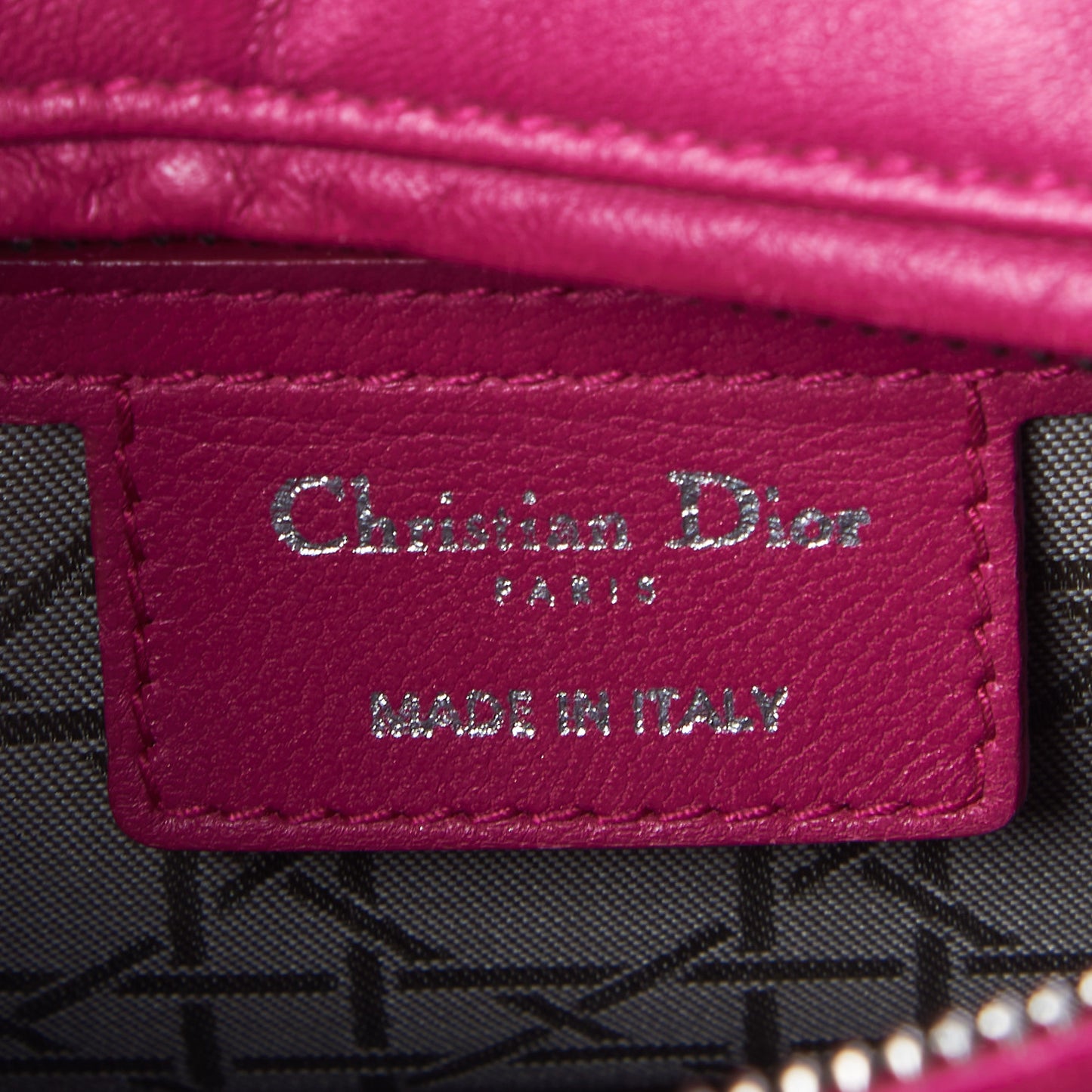 Lambskin Cannage Medium Lady Dior Fuchsia