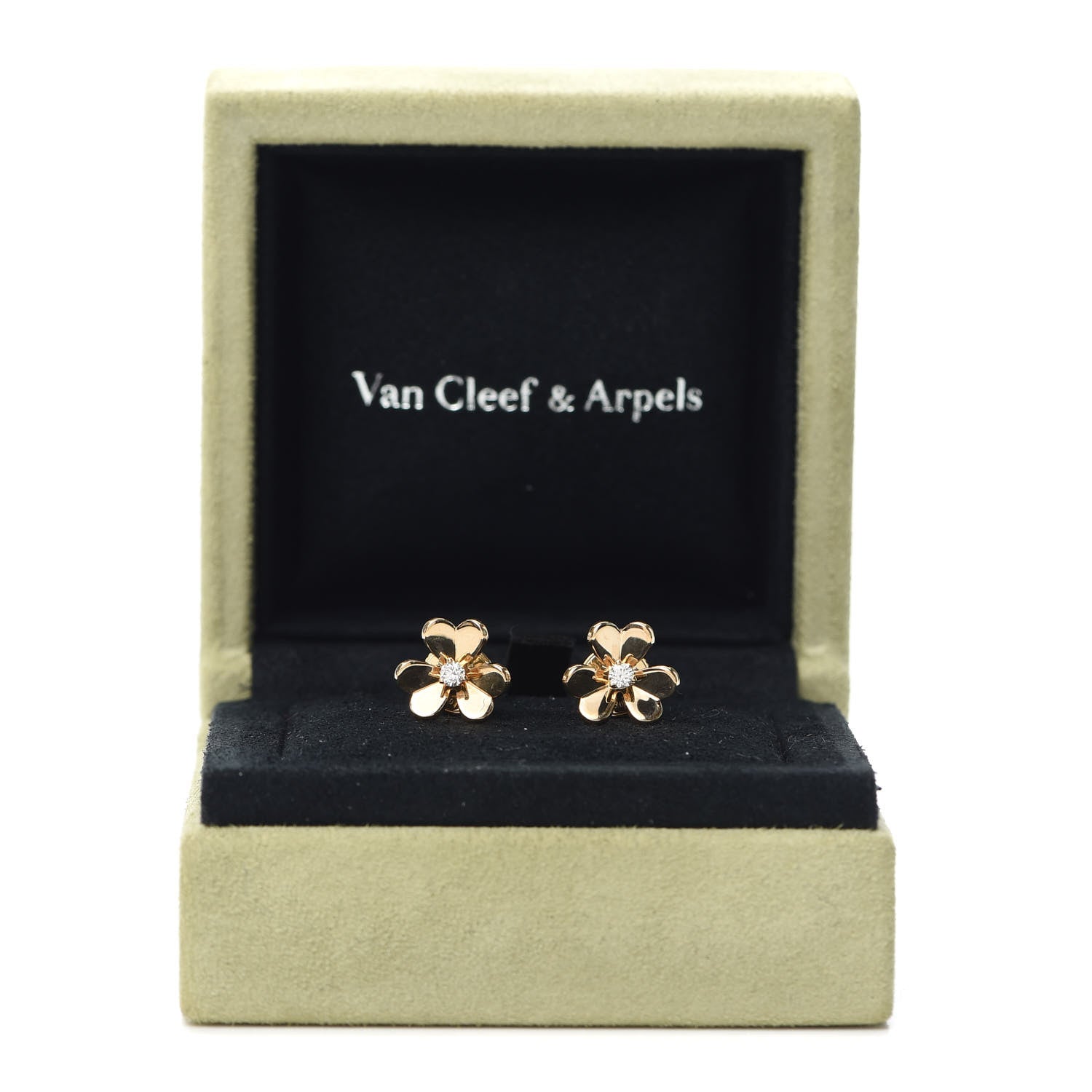 Van Cleef & Arpels 18K Yellow Gold Diamond Mini Frivole Earrings 5 of 5