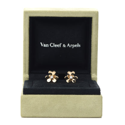 Van Cleef & Arpels 18K Yellow Gold Diamond Mini Frivole Earrings 5 of 5