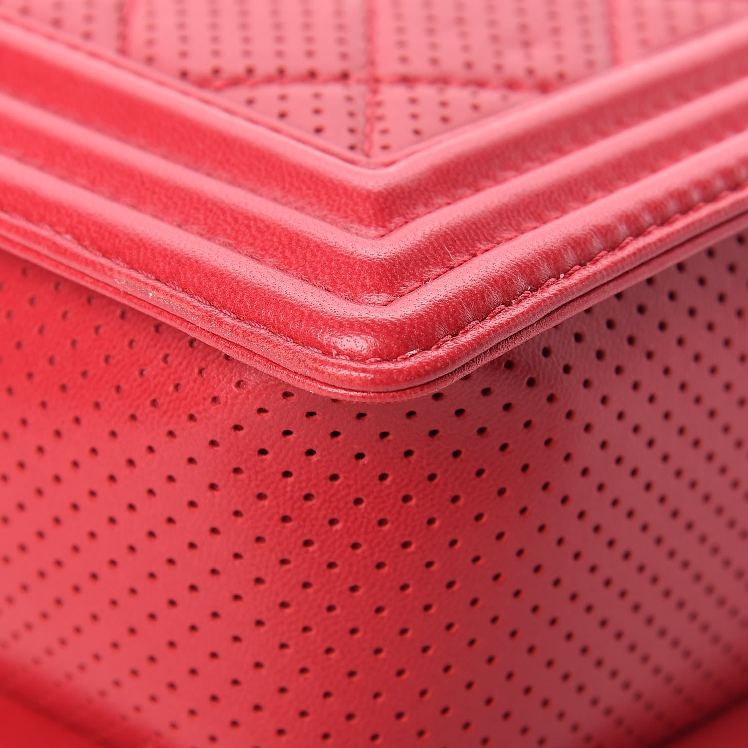 Chanel Perforated Lambskin Quilted New Medium Boy Flap Dark Pink 11 of 13