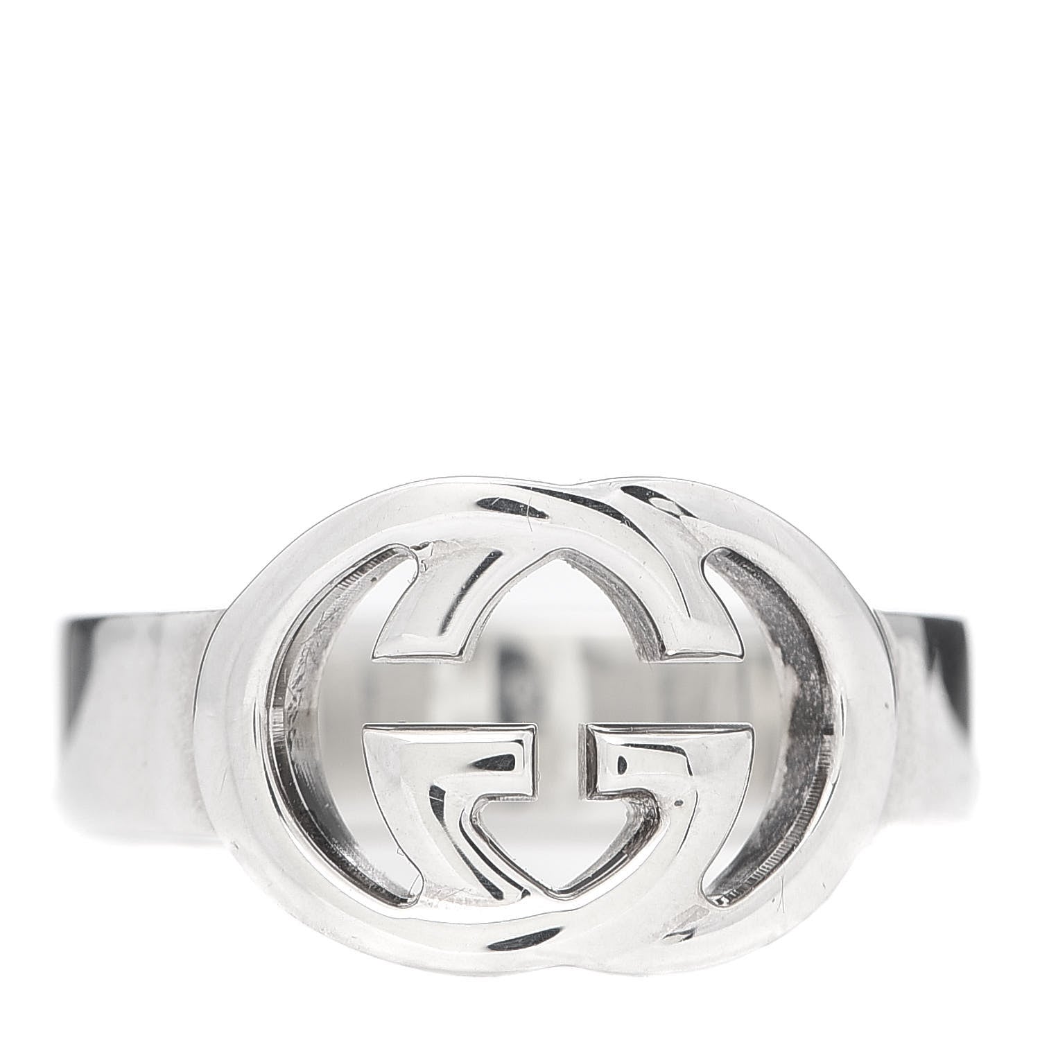 Gucci Sterling Silver Interlocking G Ring 54 6.75 1 of 7