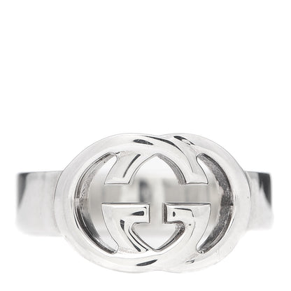 Gucci Sterling Silver Interlocking G Ring 54 6.75 1 of 7
