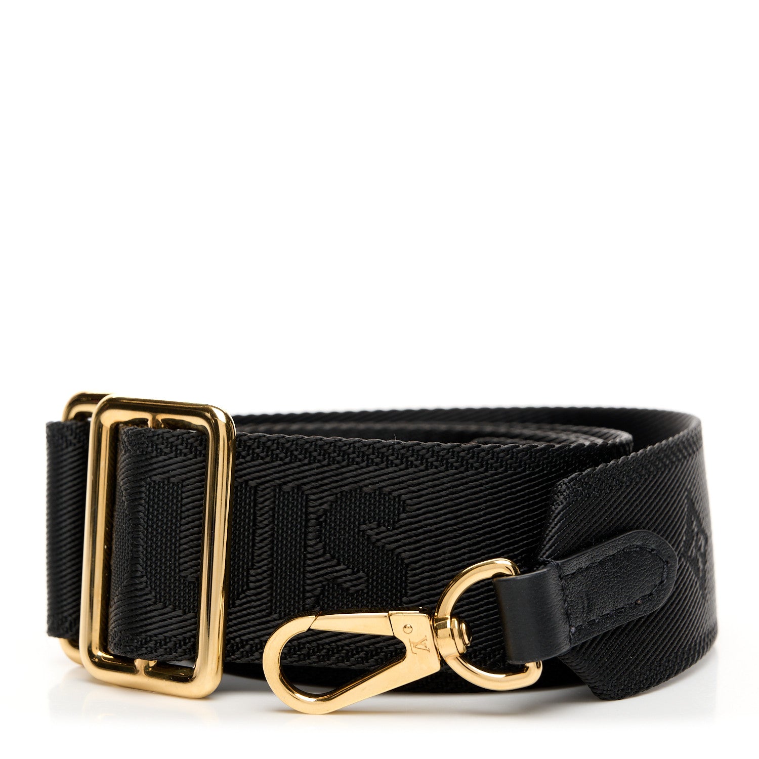 Louis Vuitton Nylon Calfskin Bubblegram Wallet Strap Black 1 of 3