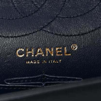 Chanel Aged Calfskin Chevron Quilted 2.55 Reissue 226 Flap Navy Blue 6 of 10