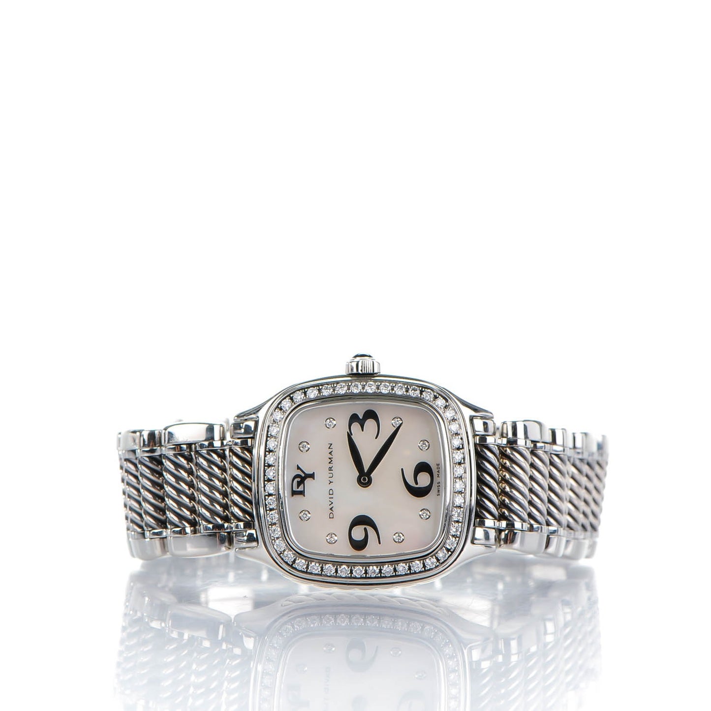 Stainless Steel Diamond Bezel Mother of Pearl 25mm Thoroughbred Quartz Watch