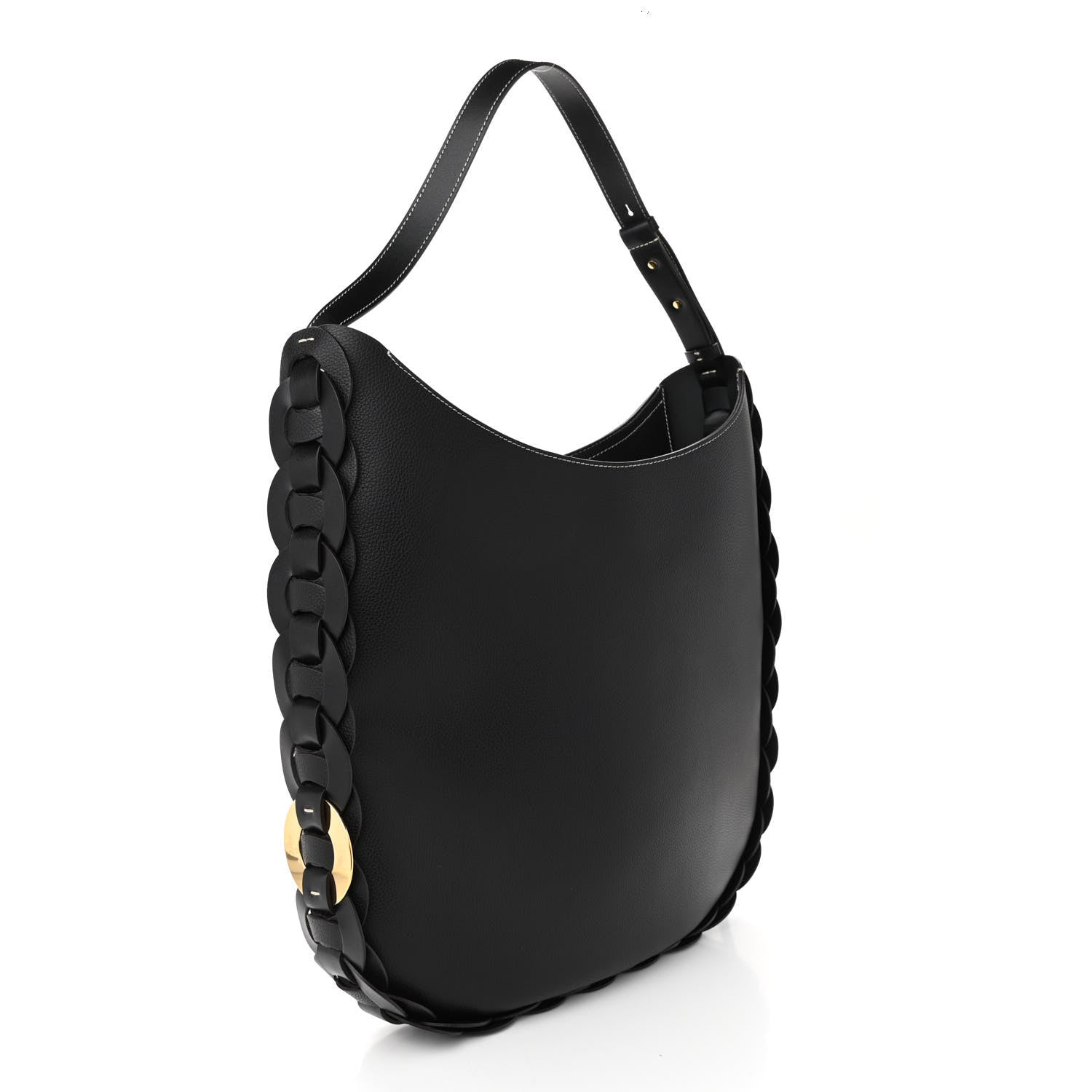 Chloe Small Grain Smooth Calfskin Large Darryl Hobo Black 4 of 9