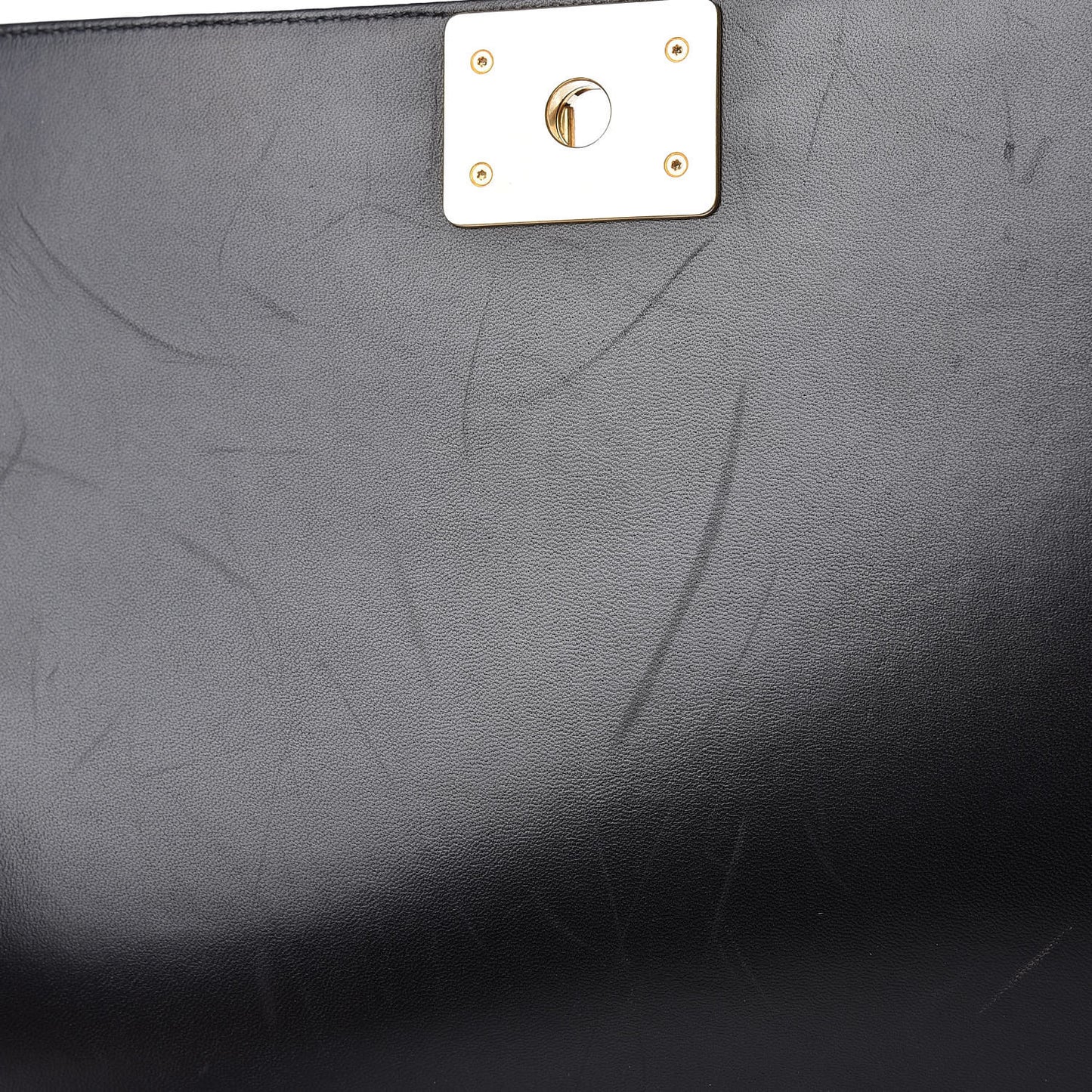 Lambskin Quilted Large Boy Flap Black