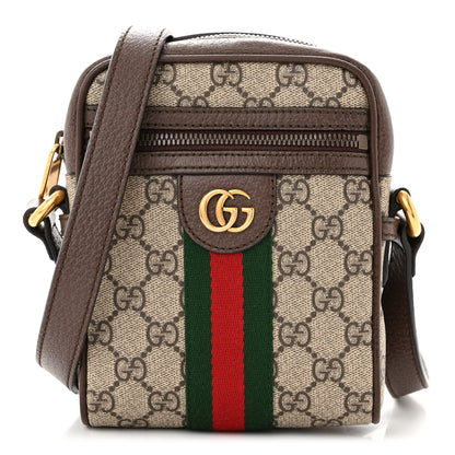 Gucci GG Supreme Monogram Web Mini Ophidia Messenger Brown 1 of 12