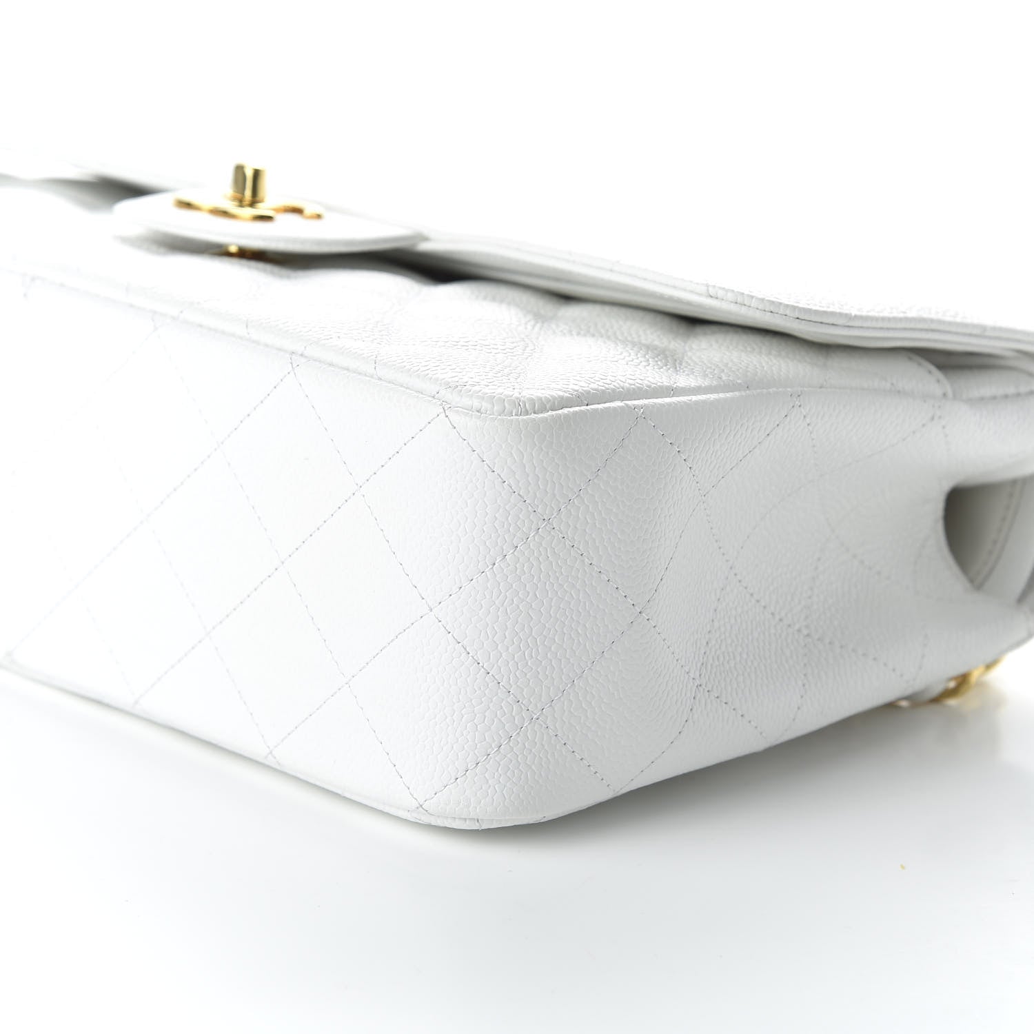 Chanel Caviar Quilted Jumbo Double Flap White 7 of 10
