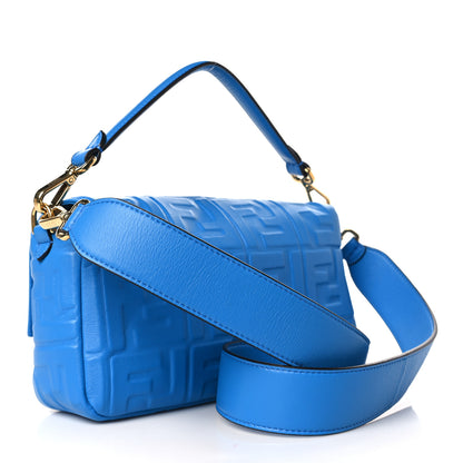 Fendi Nappa FF 1974 Embossed Baguette Blue Royal 3 of 9