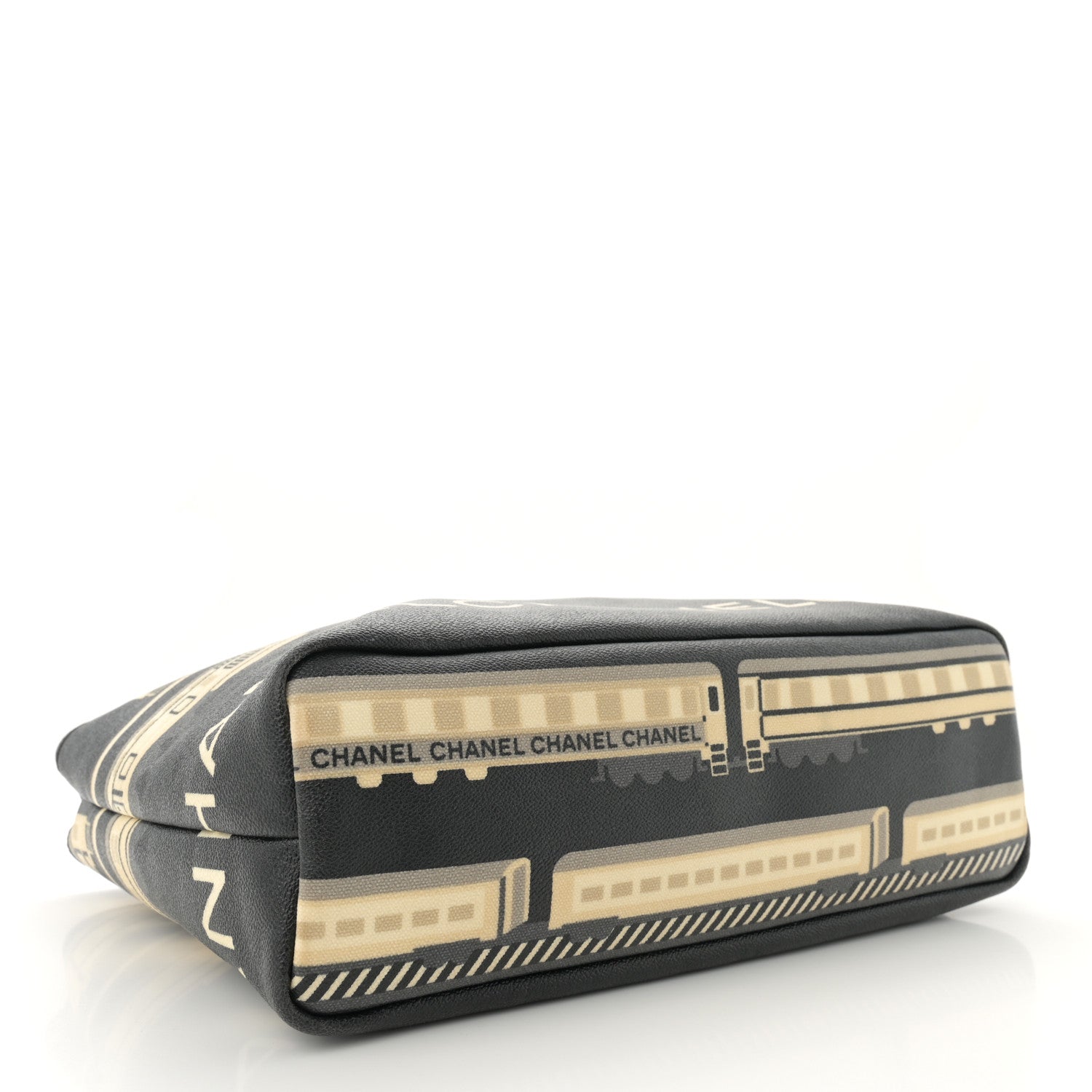 Chanel Coated Canvas Le Train Bag Black 4 of 14