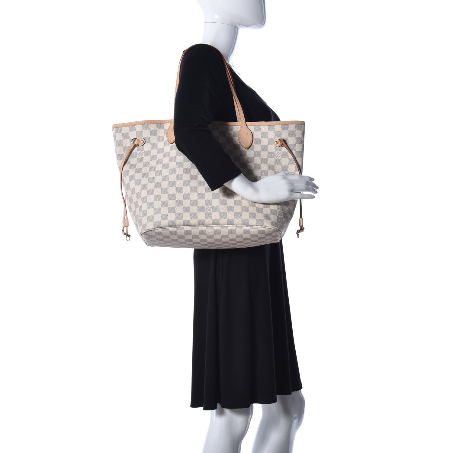 Louis Vuitton Damier Azur Neo Neverfull MM Rose Ballerine 2 of 10