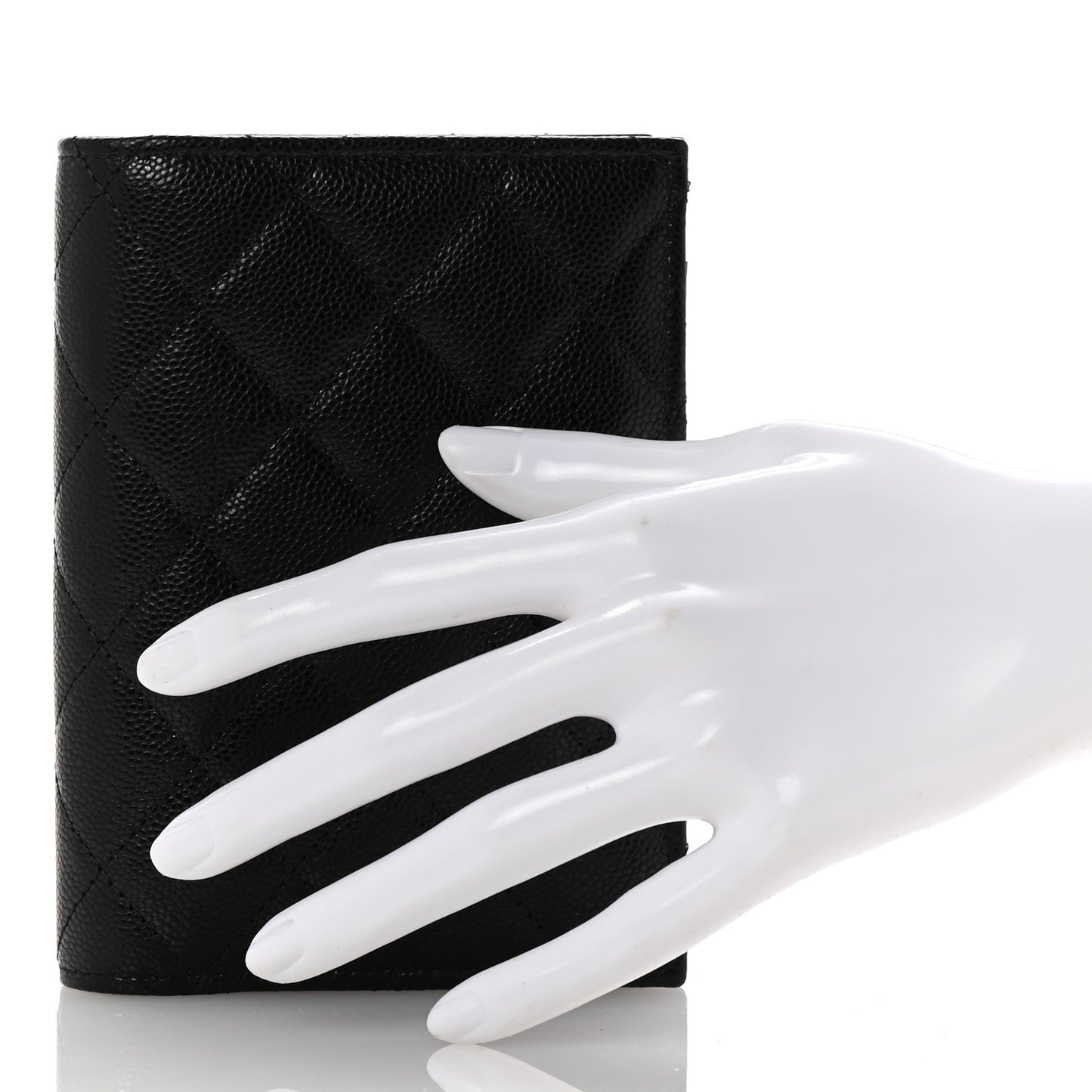 Caviar Quilted Passport Holder Black
