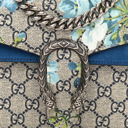 Gucci GG Supreme Monogram Blooms Mini Dionysus Shoulder Bag Beige Navy Vintage Blue 8 of 12